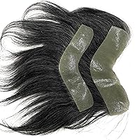 Vista 6 de Tupé de cabello humano 100% de piel sintética de cabello humano para hombres, parte frontal para retroceso, sistemas de reemplazo de línea capilar