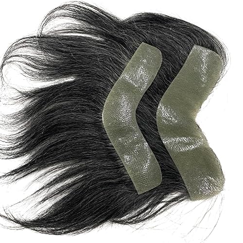 Miniatura 6 de Tupé de cabello humano 100% de piel sintética de cabello humano para hombres, parte frontal para retroceso, sistemas de reemplazo de línea capilar