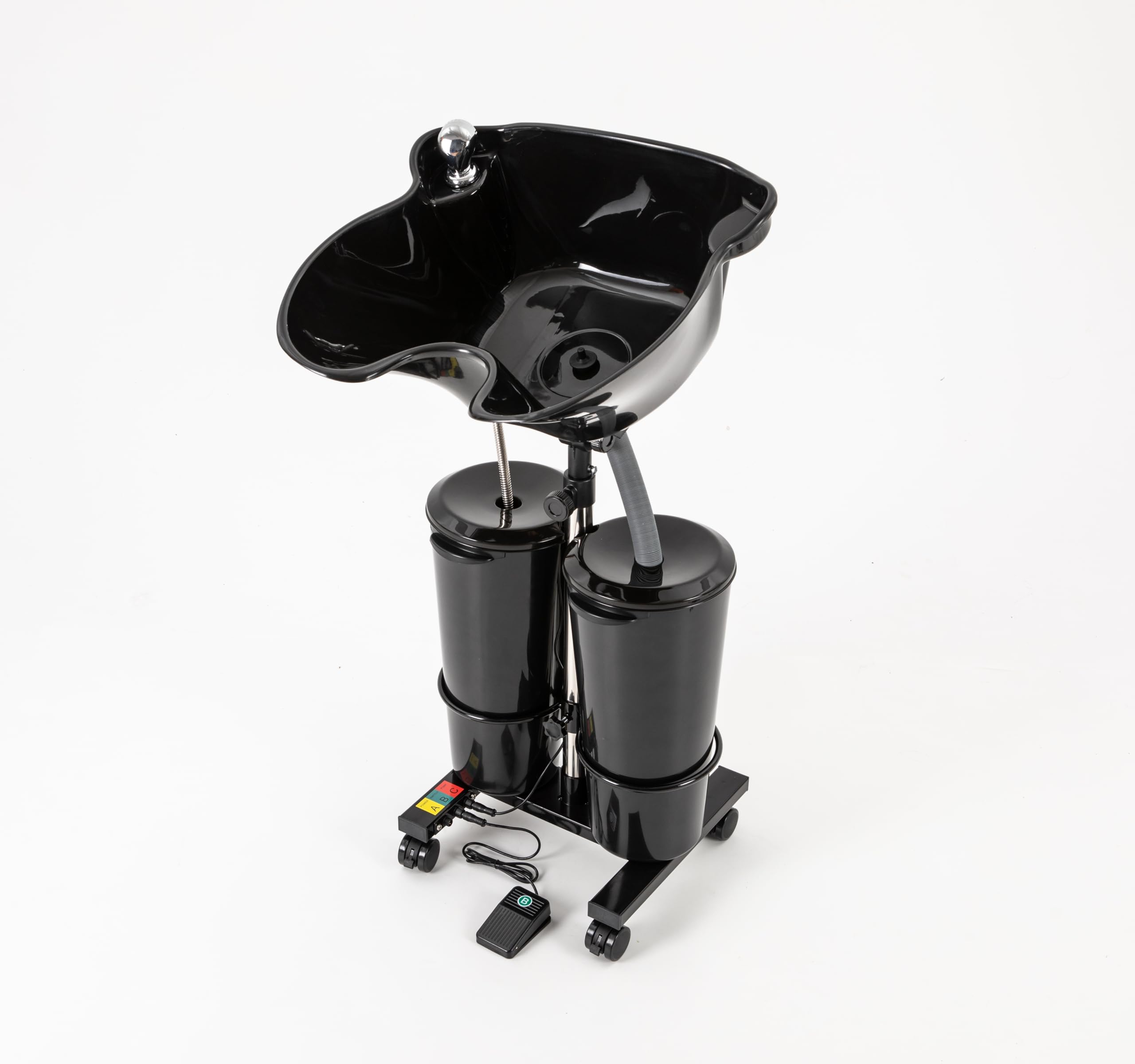 Mobiles Waschbecken Friseur Haarwaschbecken Mobil Waschplatz Kopfwaschbecken Rückwärtswaschbecken Mit Pump, Wassertank und Brause, Höhenverstellbar