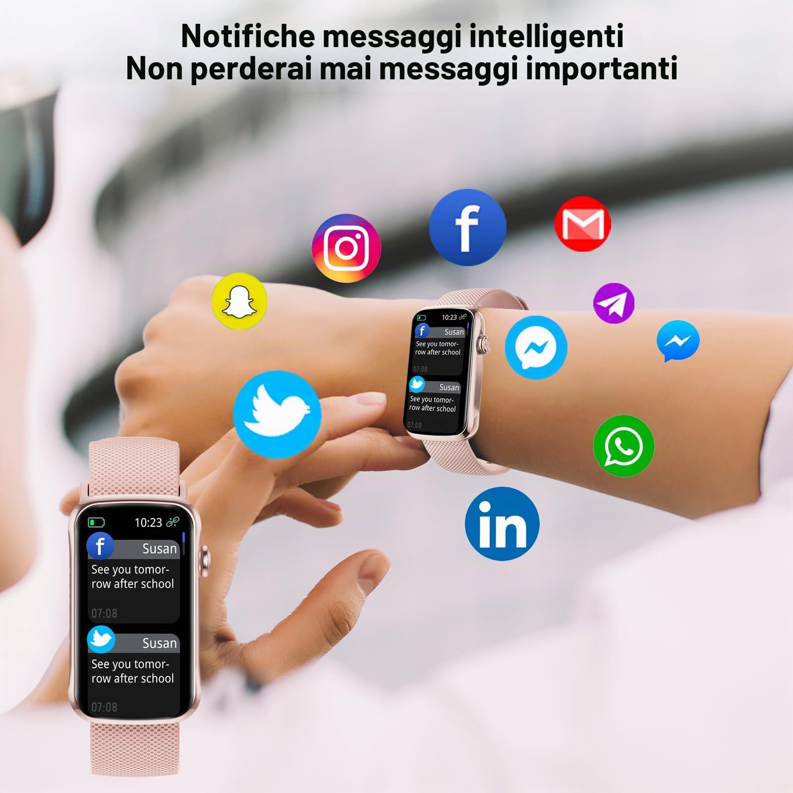Fempoin Smartwatch Donna Uomo, 1.47” HD Orologio Smartwatch, 110+ Modalità Sportive Smart Watch con Sonno/ SpO2/ 24H Cardiofrequenzimetro, Impermeabile IP68 Fitness Tracker per Android iOS