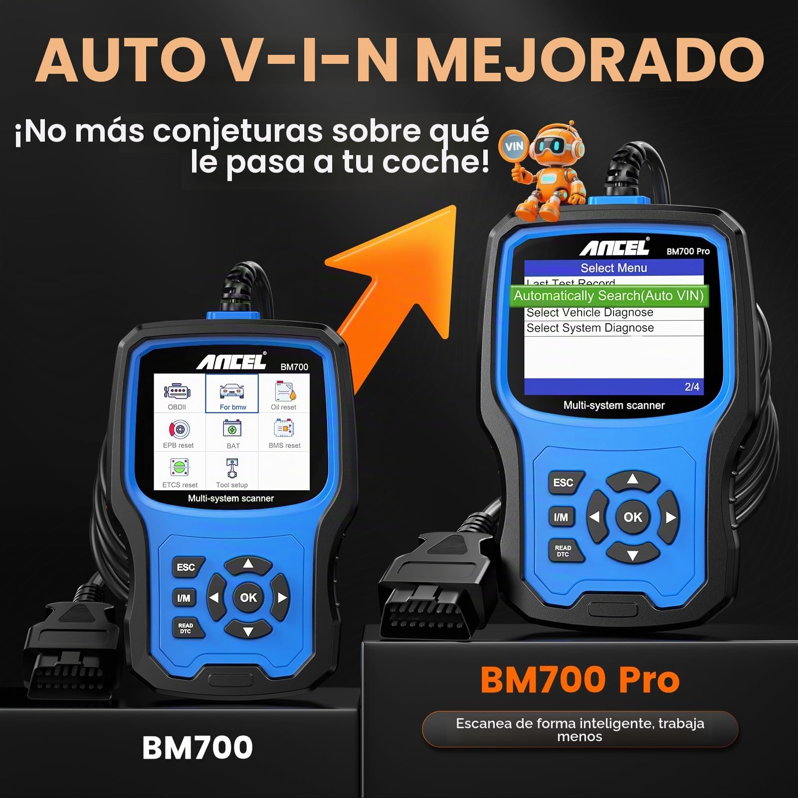 ANCEL BM700Pro Lector de código OBD2 Todo System Herramienta de Diagnosis