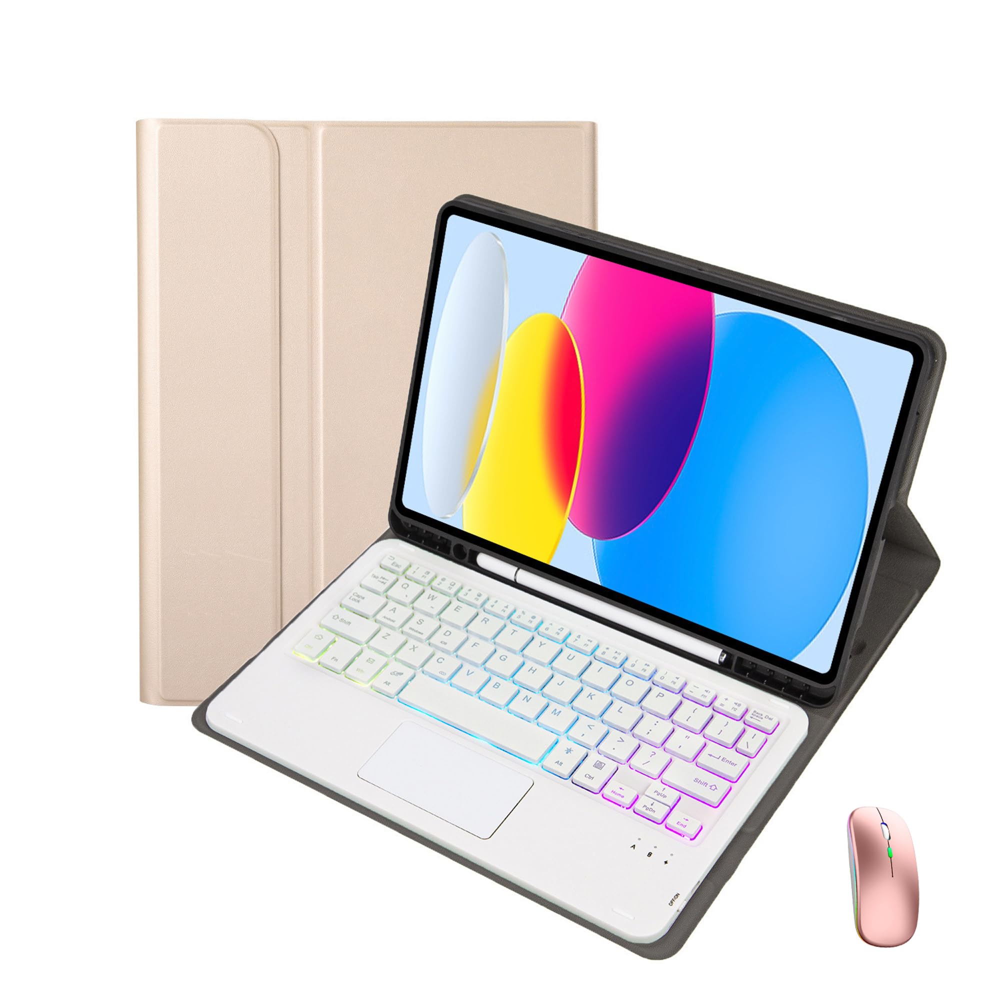 Clavier AZERTY pour Samsung Galaxy Tab A9 Plus avec souris et coque de protection noire