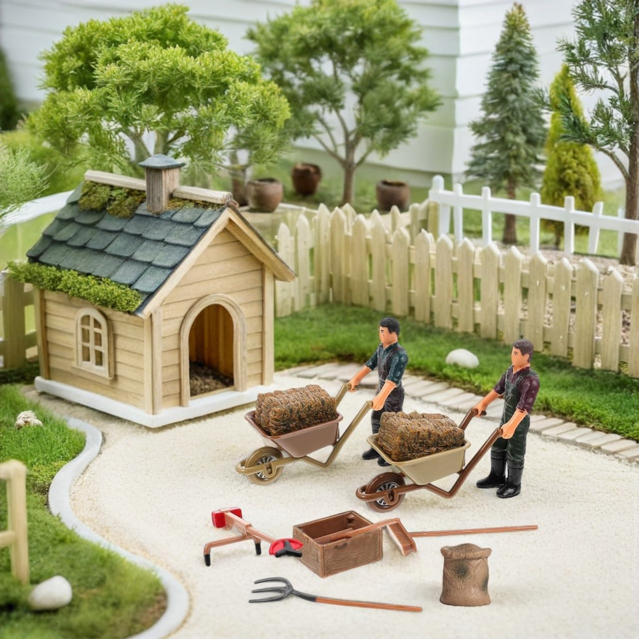 Toddmomy 12pcs Farmer Figurines for Kids,Miniature Mower Toy Farm Barn Animals Playset for Kids & Toddlers Educational Learning Toys Birthday Christmas Festival Gift