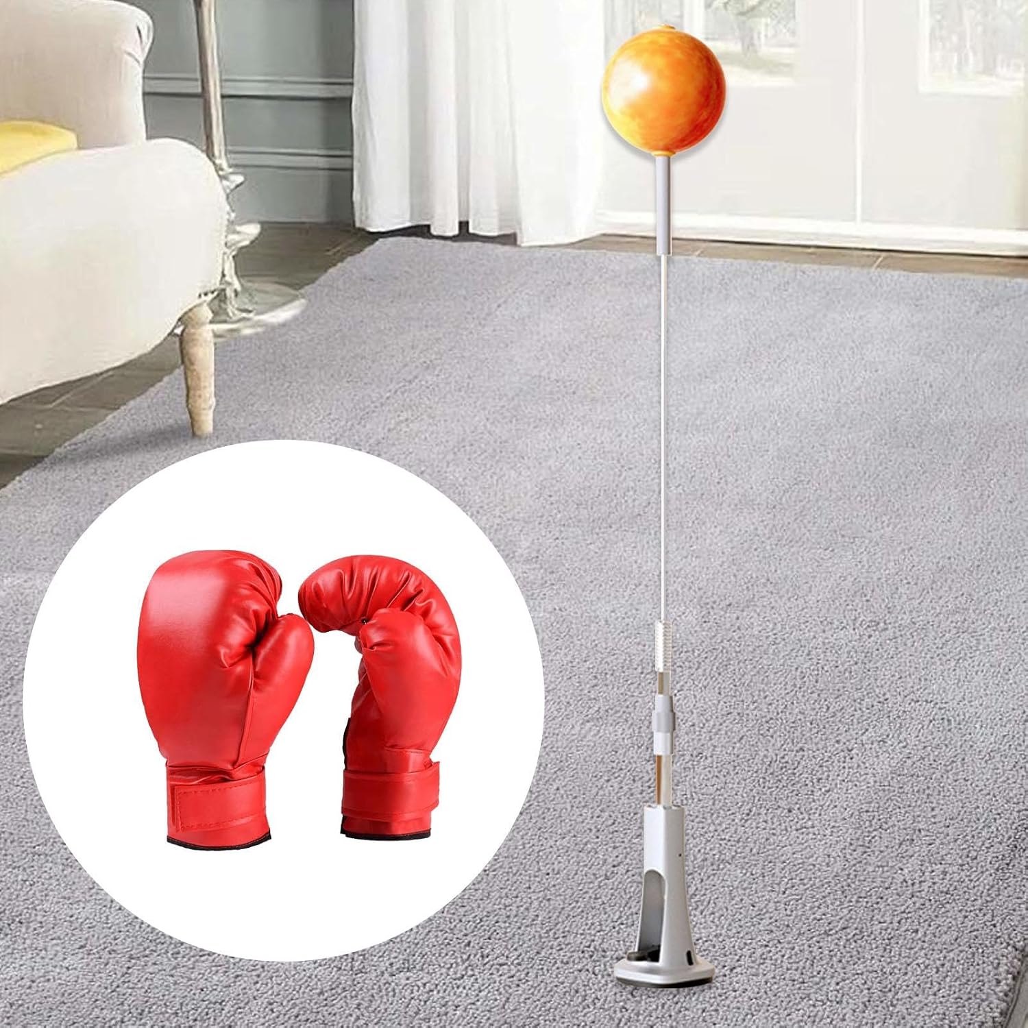 Boxing Reaction Ball Freestanding Punching Ball Reflex Ball Training Bag Exercise Equipment PU Stainless Steel Rubber Material Suitable for Boxing MMA, for Junior