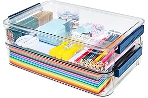 Art and Craft 5.5 Qt. Project Case Storage Organizer Creative Stackable Clear Box