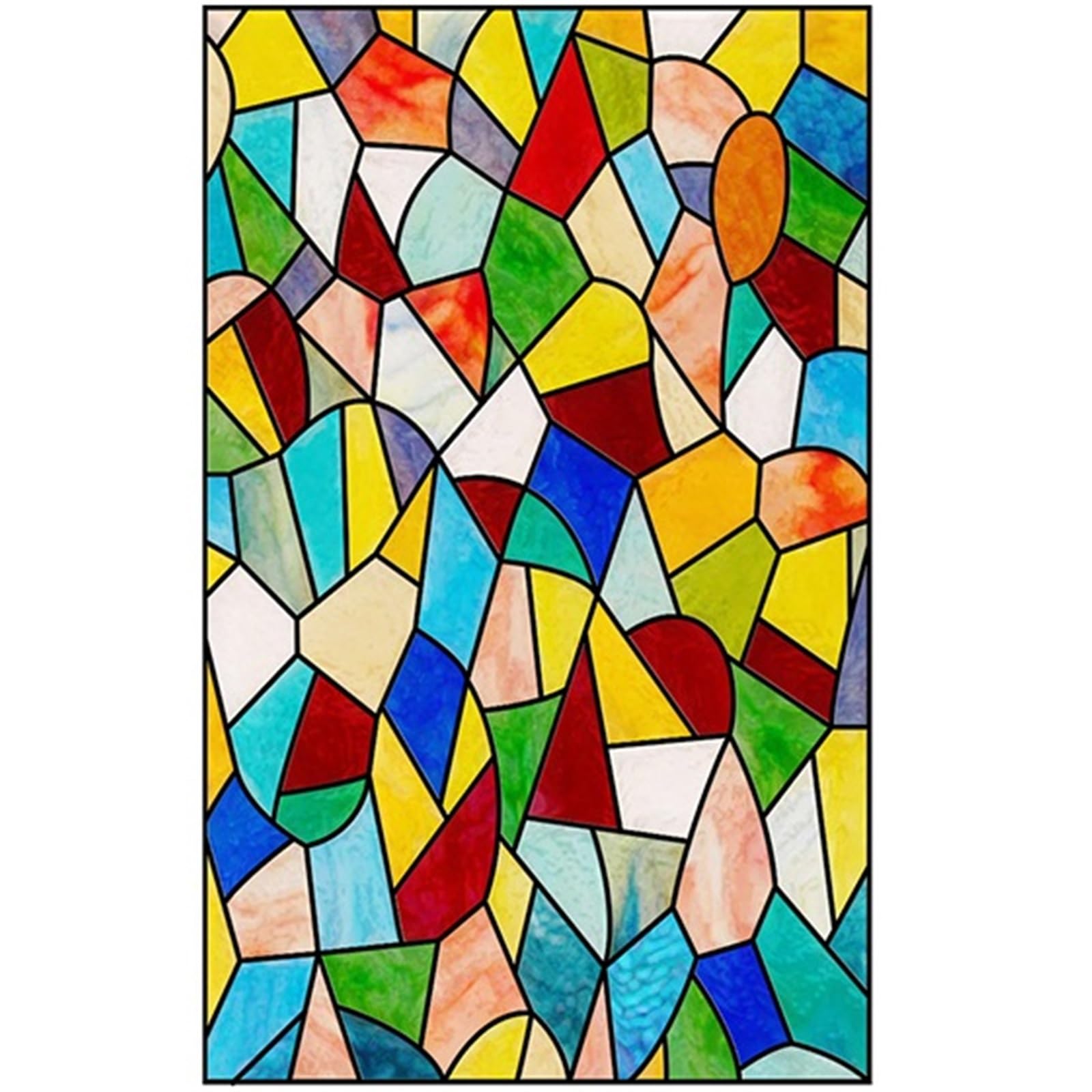 Glasaufkleber, Buntglas, Milchglas, Fensterpapier, elektrostatische Kunst, Malerei, Retro-Kirche(Color 5,50x200cm)