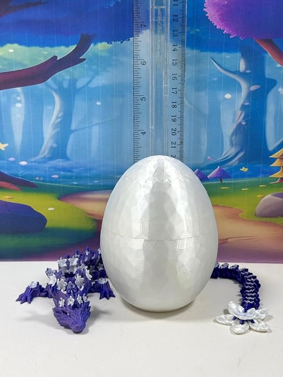 Generic 3D Printed Dragon, 12 Articulated Blue Purple and White Cherry Blossom Dragon, Fidget ADHD Autism Toy Executive Desk Toy D033-DR