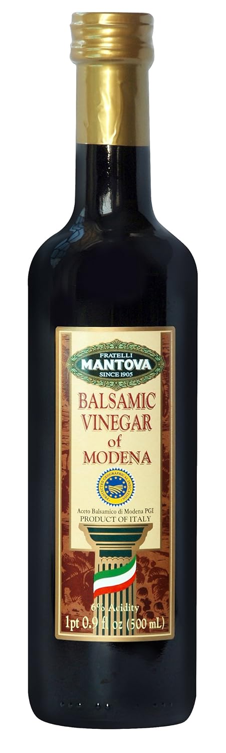 Mantova Balsamic Vinegar of Modena, Perfect for Salad Dressing, Pasta, Ice Cream and Cocktails, 17 oz (Pack of 4)