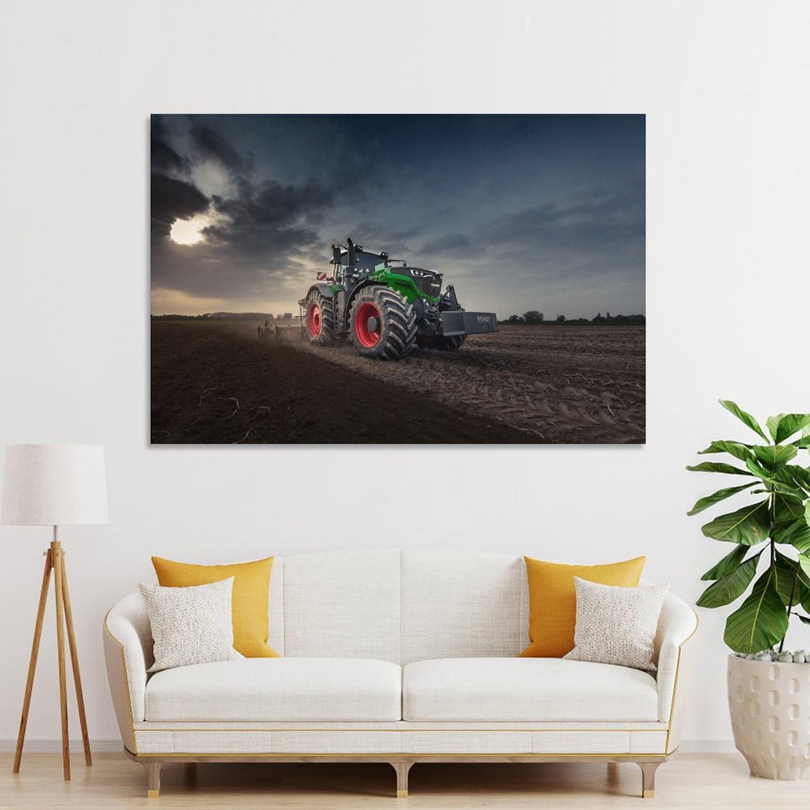 Junmoney Unframe-Style-3 Canvas Art Print Tractor Farming Equipment, 08X12inch(20X30cm), For Office, Study Or Home Workspace, Wall Art That Adds Style To Work Areas