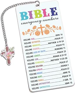 Baptism Gifts for Girls Boys Baptism Gifts for Women Men Christmas Stocking Stuffers for Teens Christian Gift for Women Faith Confirmation Gift for Teenage Catholic Bible Emergency Numbers Bookmark