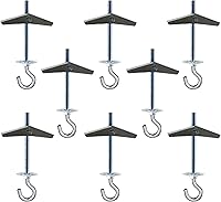 Vista 1 de Alovexiong Paquete de 8 ganchos de techo de placas de yeso de acero al carbono, pernos de ala de palanca de resorte, instalación de techo de pared