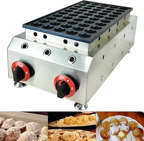 LOYALHEARTDY Máquina comercial para hacer gofres de gas, 50 piezas, mini máquina holandesa para hacer panqueques, pequeña máquina de gofres