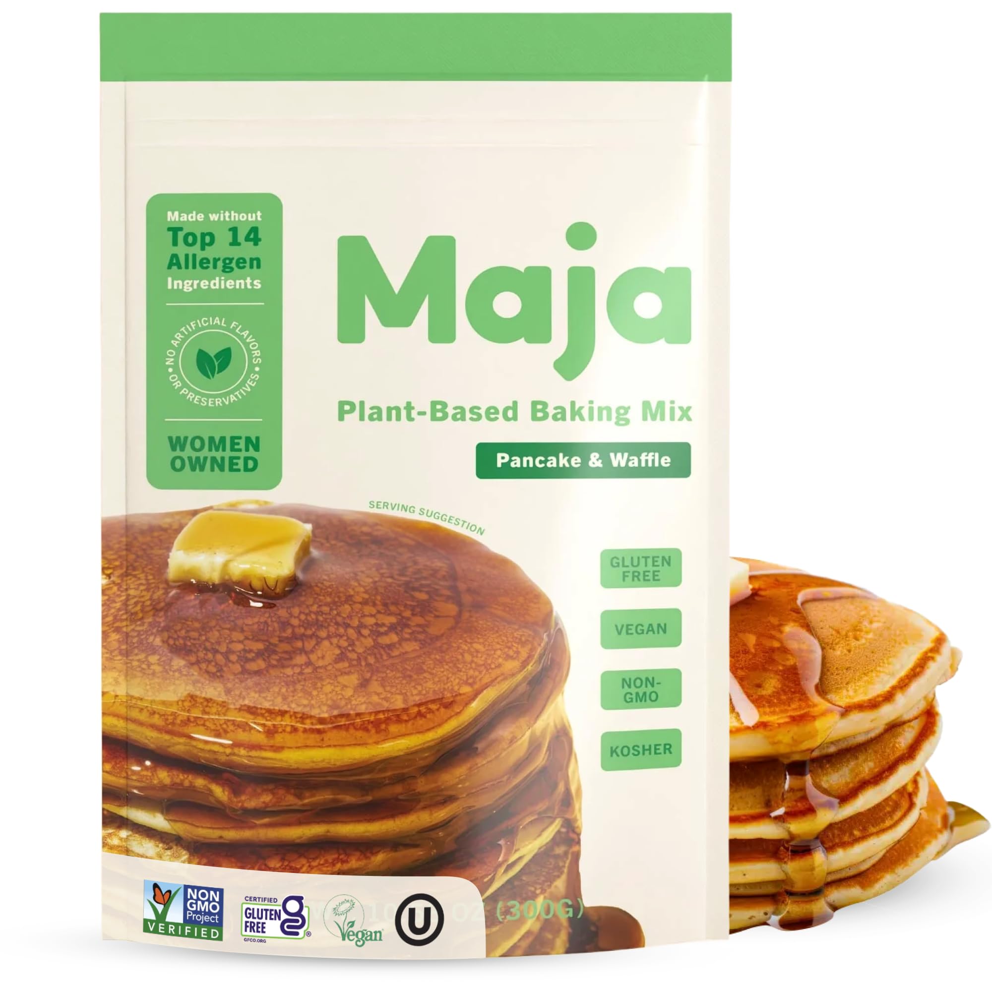 Plant-Based Pancake & Waffle Mix, Pack of 3| Gluten-Free, Top 14 Allergen-Free, Dairy & Egg Free | Quick-Mix Batter for Fluffy Pancakes & Crispy Waffles | Clean Ingredients, No Artificial Flavors