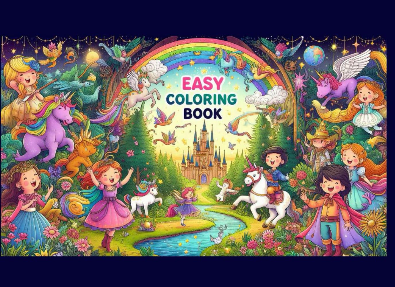 Easy Coloring Book : Fairy Tales & Magical Characters