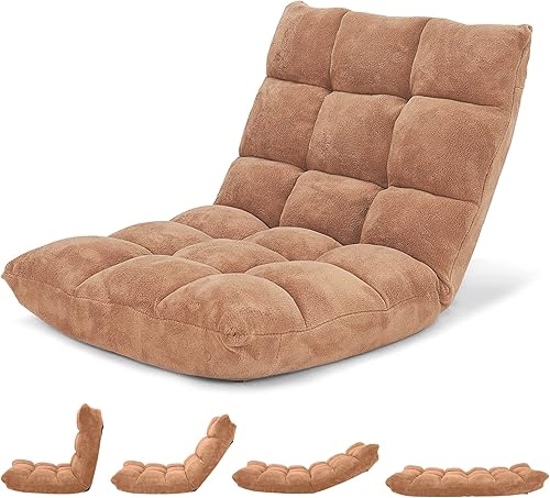 Miniatura 38 de Giantex - Sofá plegable que se convierte en cama, para videojuegos, descansar, sentarse, ajustable, reclinable Púrpura,Rosado,Negro