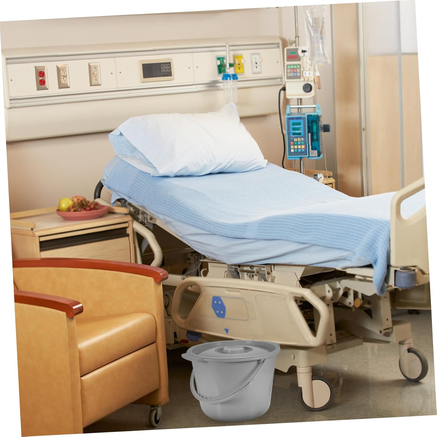 Portable Commode Chair Lid Raised Toilet Seat for Seniors Bedside Commode for Elderly