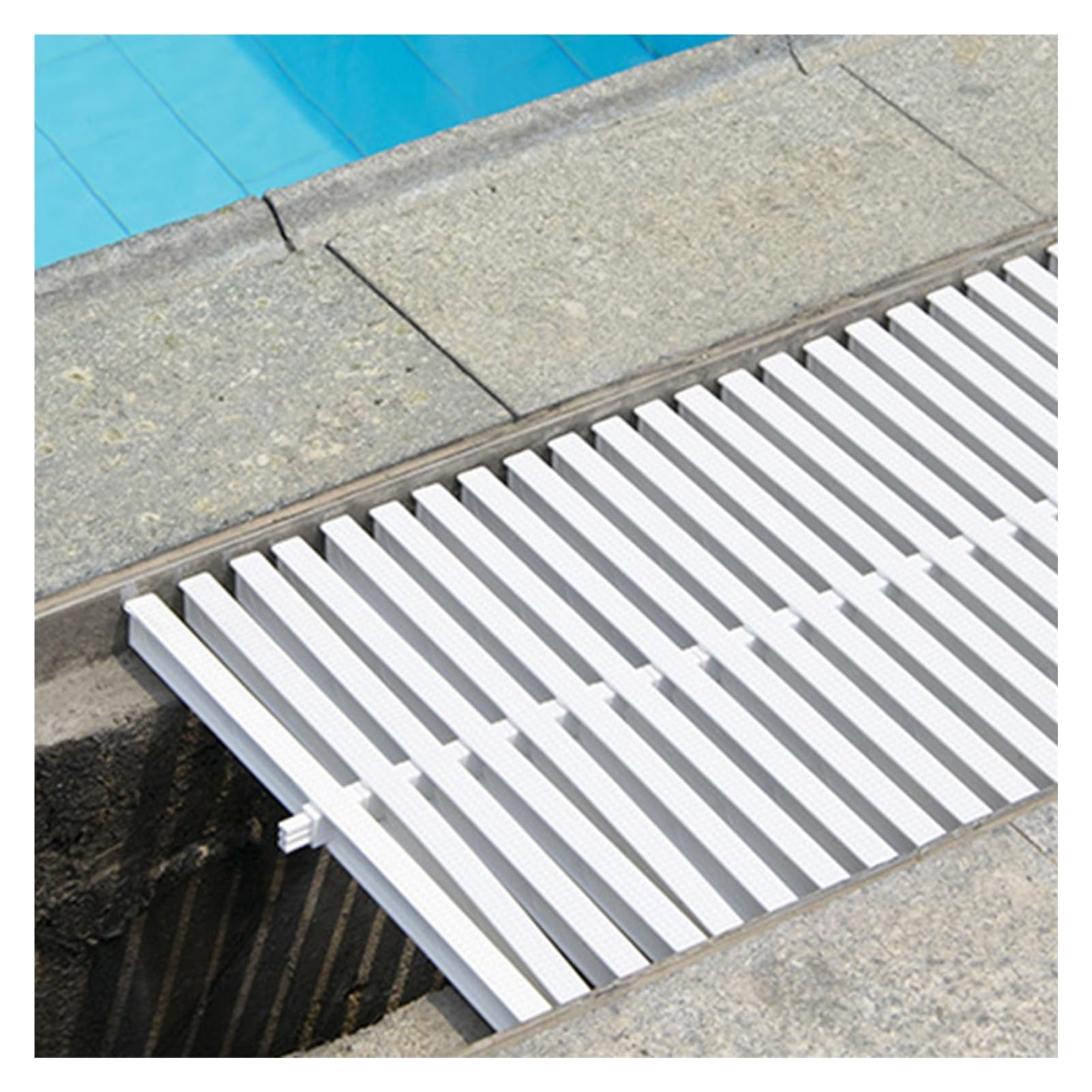 WQPMNYG Non-Slip Swimming Pool Grates - 6pcs Heavy-Duty 25x100CM Drain Covers | Spliceable Sewer Grating for Driveways, Yards & Decks | Durable Overflow Solutions