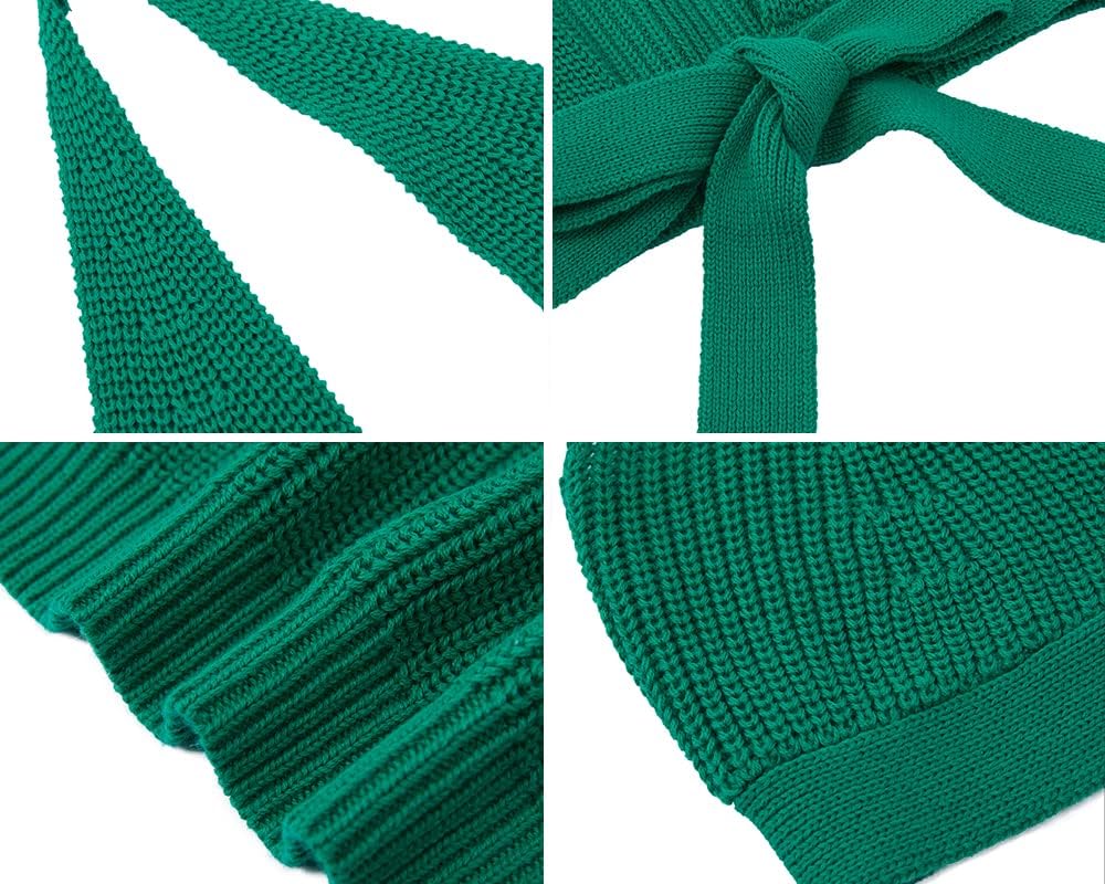 Amarmia Women's Sexy Deep V Neck Crop Tops Halter Knit Ribbed Bow-Knot Front Backless Cleavage Cropped Tank Top - Image 5