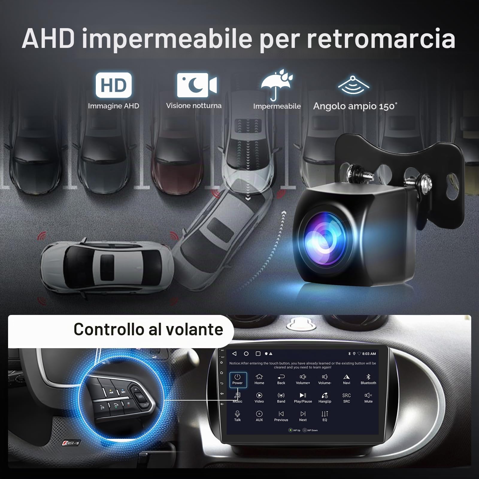 Hodozzy 2G 64GB Android Autoradio per Mercedes Benz Smart 453 Fortwo 2014-2020 Wireless Carplay Android Auto, 9 Pollici Touch Screen Stereo GPS WiFi Bluetooth AM FM/RDS Canbus Retromarcia 2 Din Radio