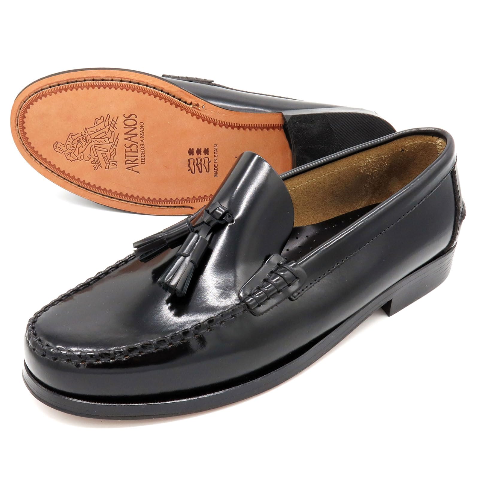Mocasines Hombre Piel Tassel Loafer Zapatos Business con Borlas & Suela de Cuero