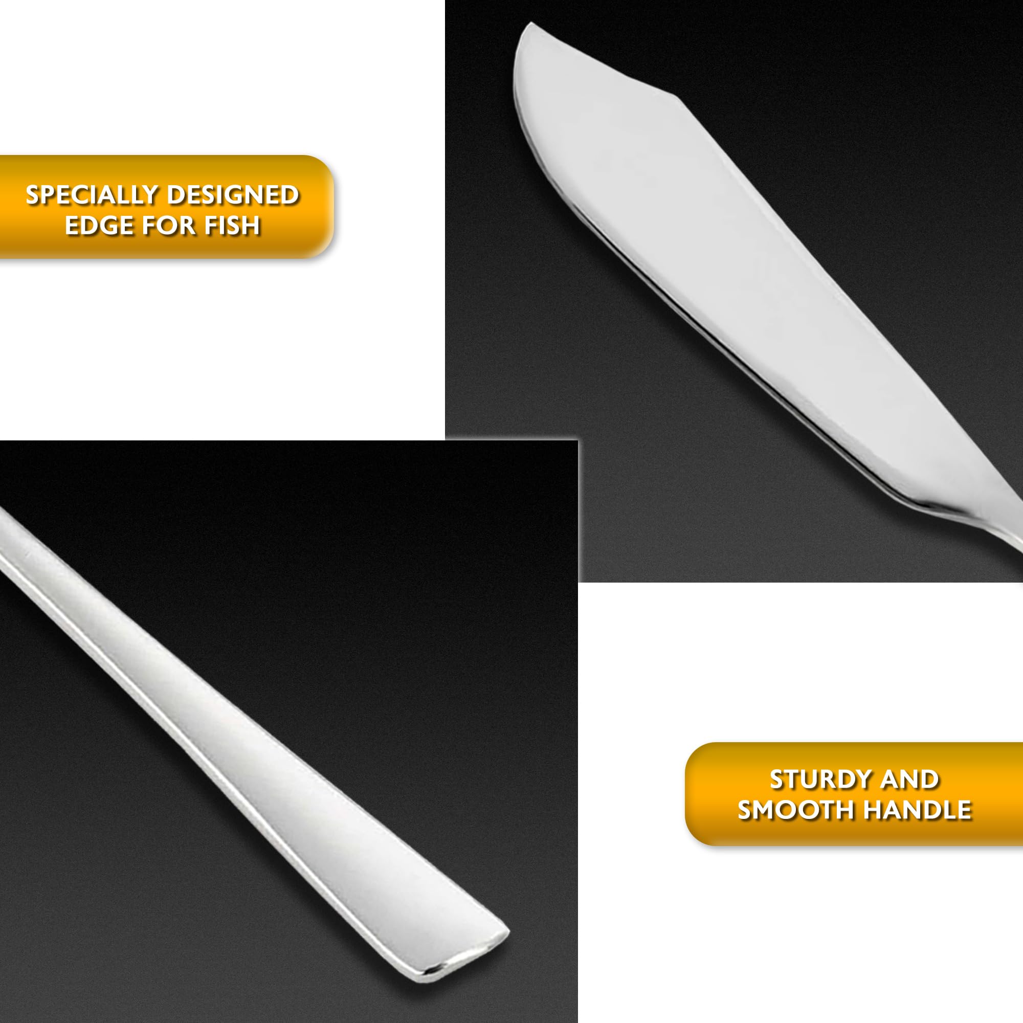 Cuchillo pescado acero inoxidable pulido brillo 6 uds pala pescado cuchillos para pescado