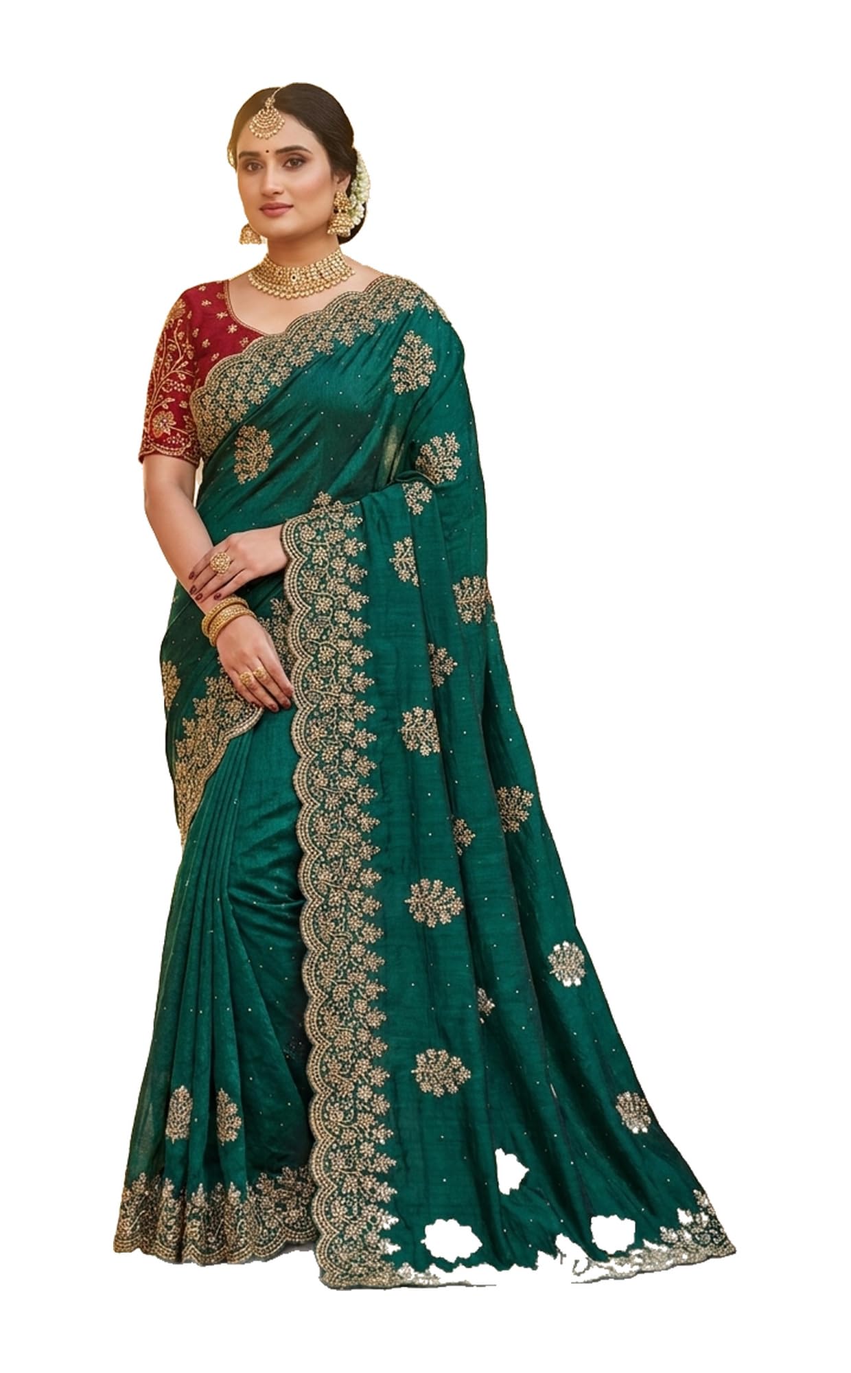Georgette Saree with Work Blouse-image-14