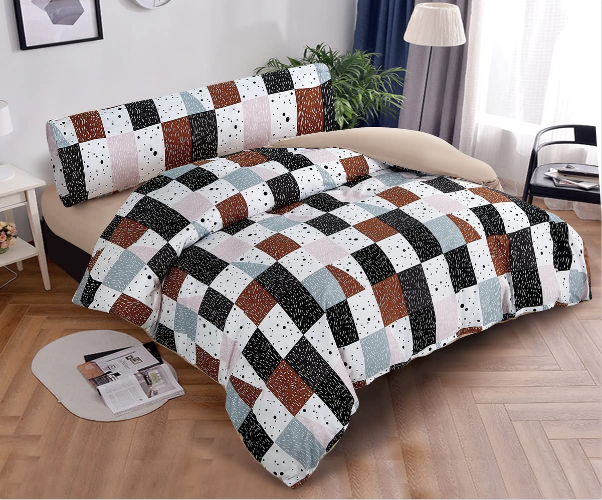 BESCH Juego de Funda Nordica para Cama 150cm 100% Microfibra de Poliester Suave 3 Piezas | Juego de Funda Edredónes 220x240cm y con 1 Funda de Almohada 45x160cm (Cuadrado)