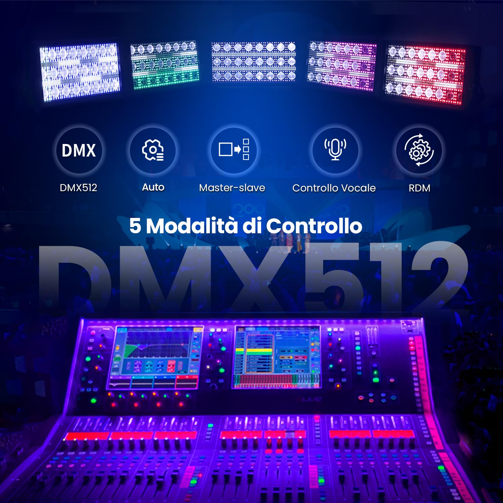 BETOPPER Luce Stroboscopica 300W per Discoteca, Luce Strobe LED Professionale & Faretto Matrix Beam per Palco - Matrice LED RGB+White ad Alta Densità per Eventi, Club, Bar, Matrimoni e Spettacoli(1）