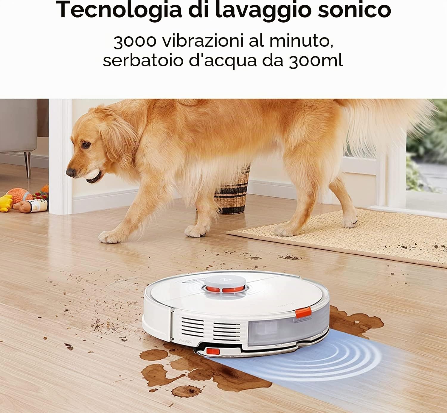 roborock S7 Robot Aspirapolvere Lavapavimenti con Sonic Mopping, Robot Aspirador(2500 PA),Panno Automatico,Pulizia Personalizzata,Mappatura multilivello Aspirapolvere Robot, Controllo APP & Alexa