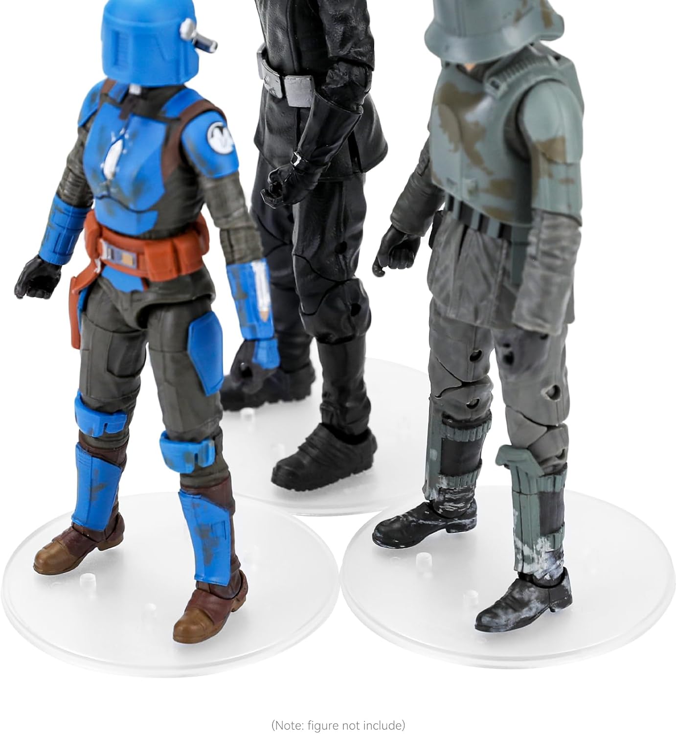 18PCS 6 Inch Action Figure Stand for Display, Toy Figure Display Support Holder Base with Multi-Pegs, Compatible with 1/12 Scale Star Was Black Series Figures, Clear