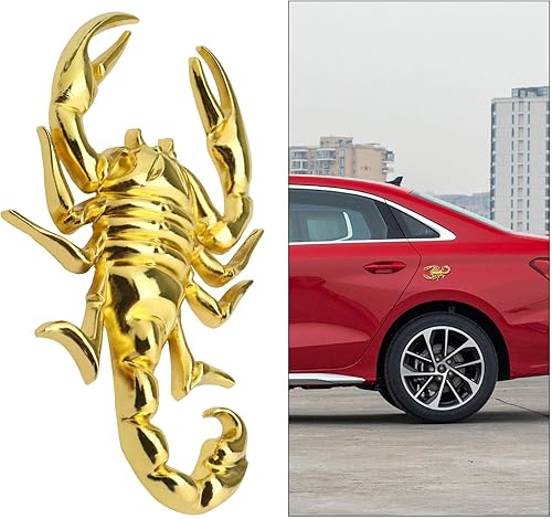 Miniatura 3 de Micro Traders 1 par de calcomanías de metal de escorpión 3D para automóvil, impermeable, antioxidante, decoración decorativa, emblema para