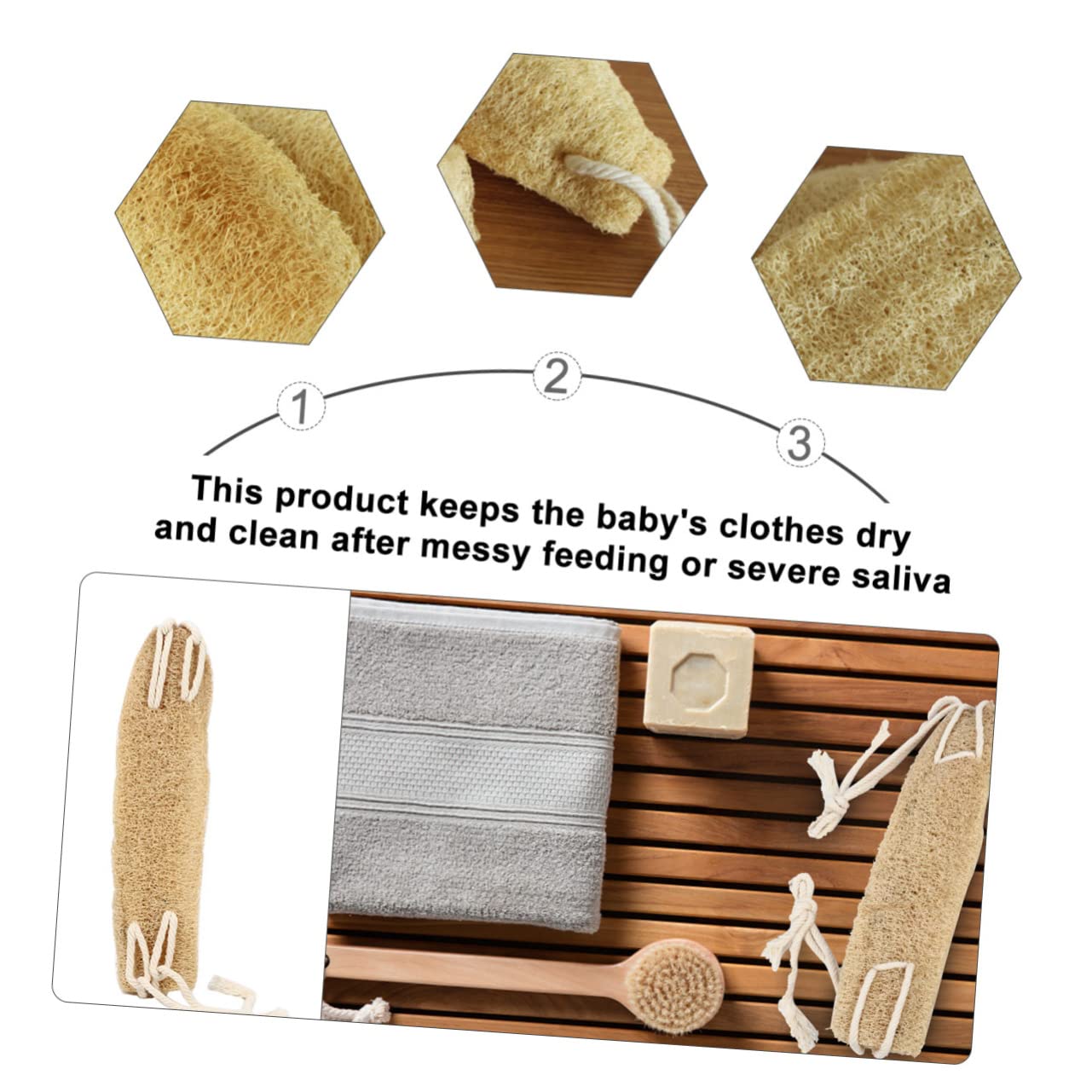 MAGICLULU 3 Pz Asciugamano Da Bagno in Luffa Scrubber Per La Schiena in Luffa Cinghia Del Corpo Del Bagno Spugna Di Luffa Naturale Spugne Cintura Da Bagno Fibra Vegetale Naturale Glassato