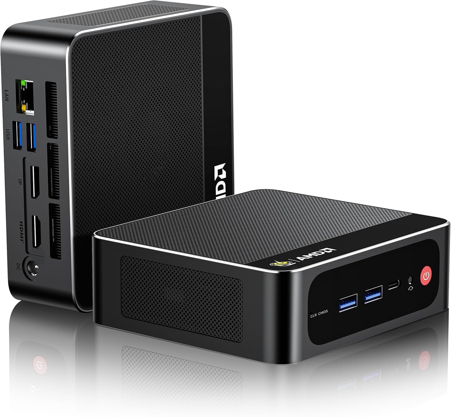 Beelink Mini PC, AMD Ryzen 5500U (6C/12T, Up to 4.0GHz), 16GB DDR4 500GB M.2 NVME SSD, Mini Computer Support 2.5G LAN/Triple Display/USB3.2/WiFi6/BT5.2 Home/Office Micro Desktop Computer