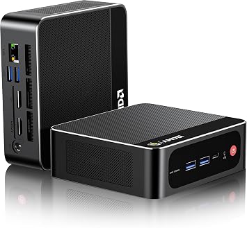Beelink Mini PC, AMD Ryzen 5500U 6C/12T, Up to 4.0GHz, 16GB DDR4 500GB M.2 NVME SSD, Mini Computer Support 2.5G LAN/Triple Display/USB3.2/WiFi6/BT5.2 Home/Office Micro Desktop Computer
