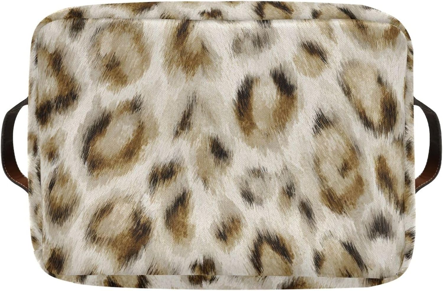 OTVEE Canvas Bins for Closet Shelves Organizing Leopard Skin Animal Print Storage Basket Baby Clothes Organizers Storage Box Nursery Bins Gift Baskets 2 Pack