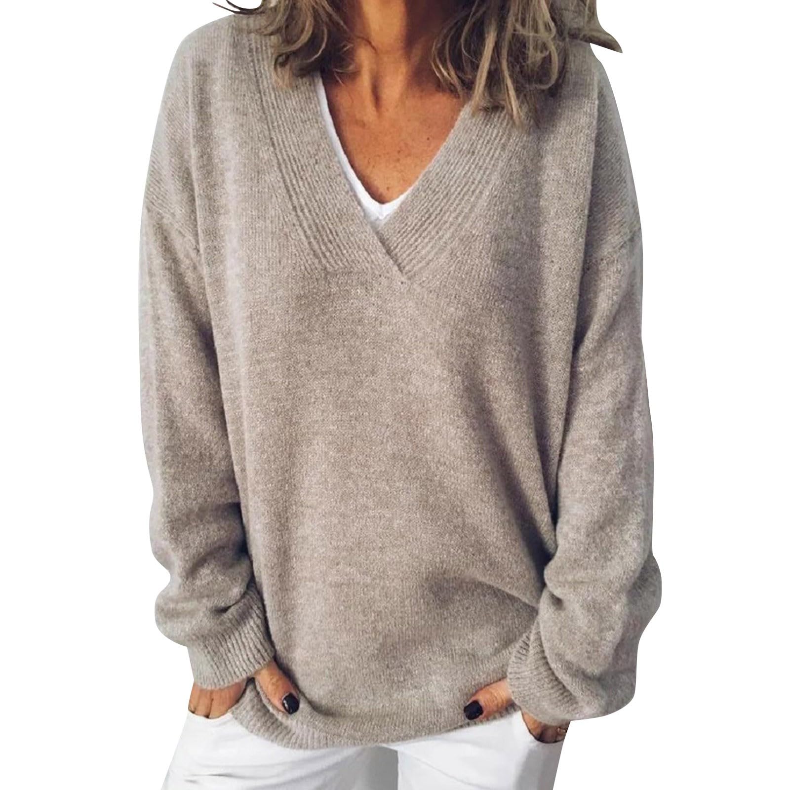 Maglione Donna Invernale Elegante In Lana E Cashmere – Girocollo Comodo, Vestibilità Ampia, Taglie Forti, Lavabile In Lavatrice