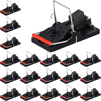 Qualirey 24 Pcs Mouse Traps Bulk Plastic Snap Rat Trap Reusable, Fast Kill