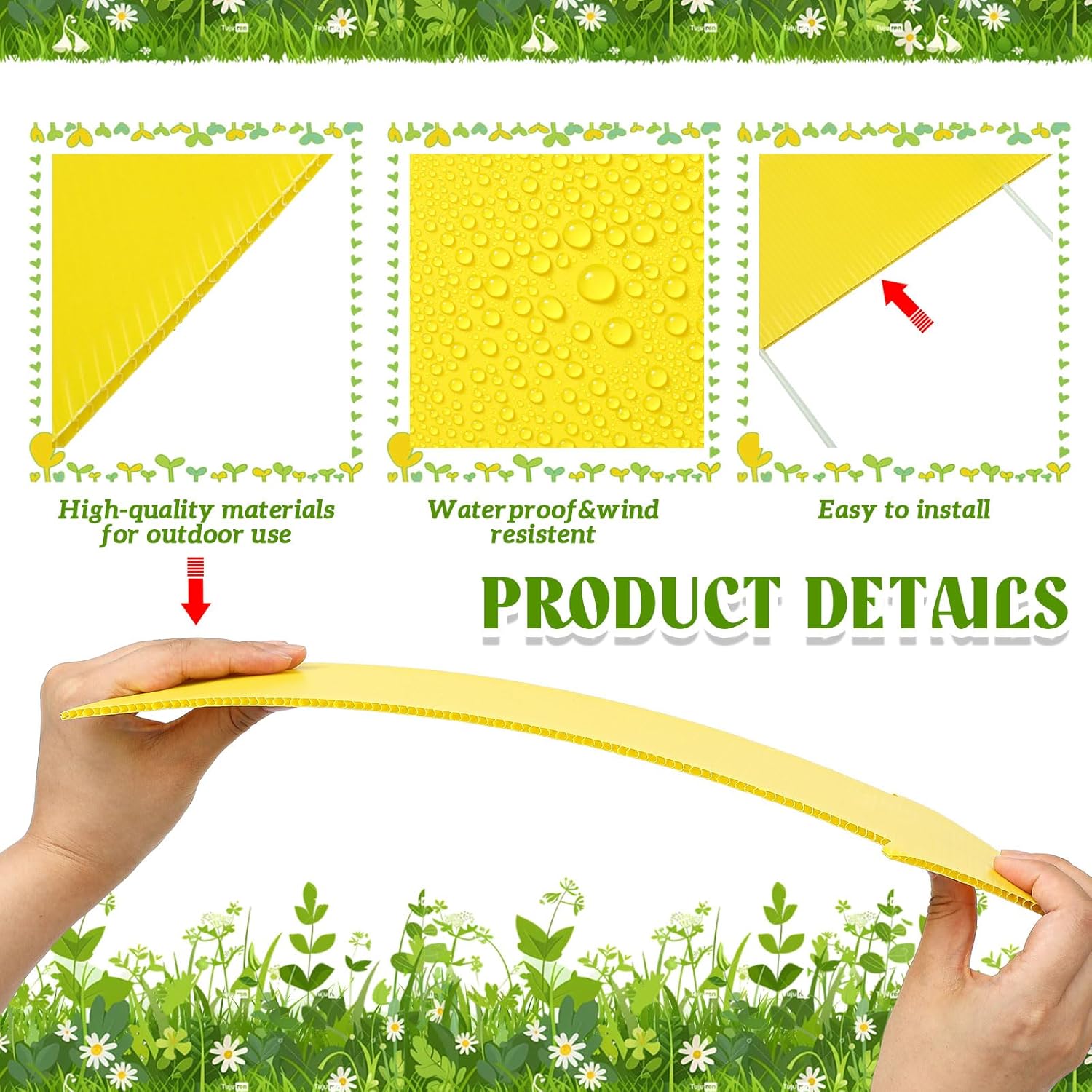 Queekay 30 Pack Blank Arrow Signs with Stakes 17 x 6 Inches Yard Sales Signs Wedding Directional This Way Yard Sale for Ceremony and Reception Wedding Birthday Party Decorations(Yellow)