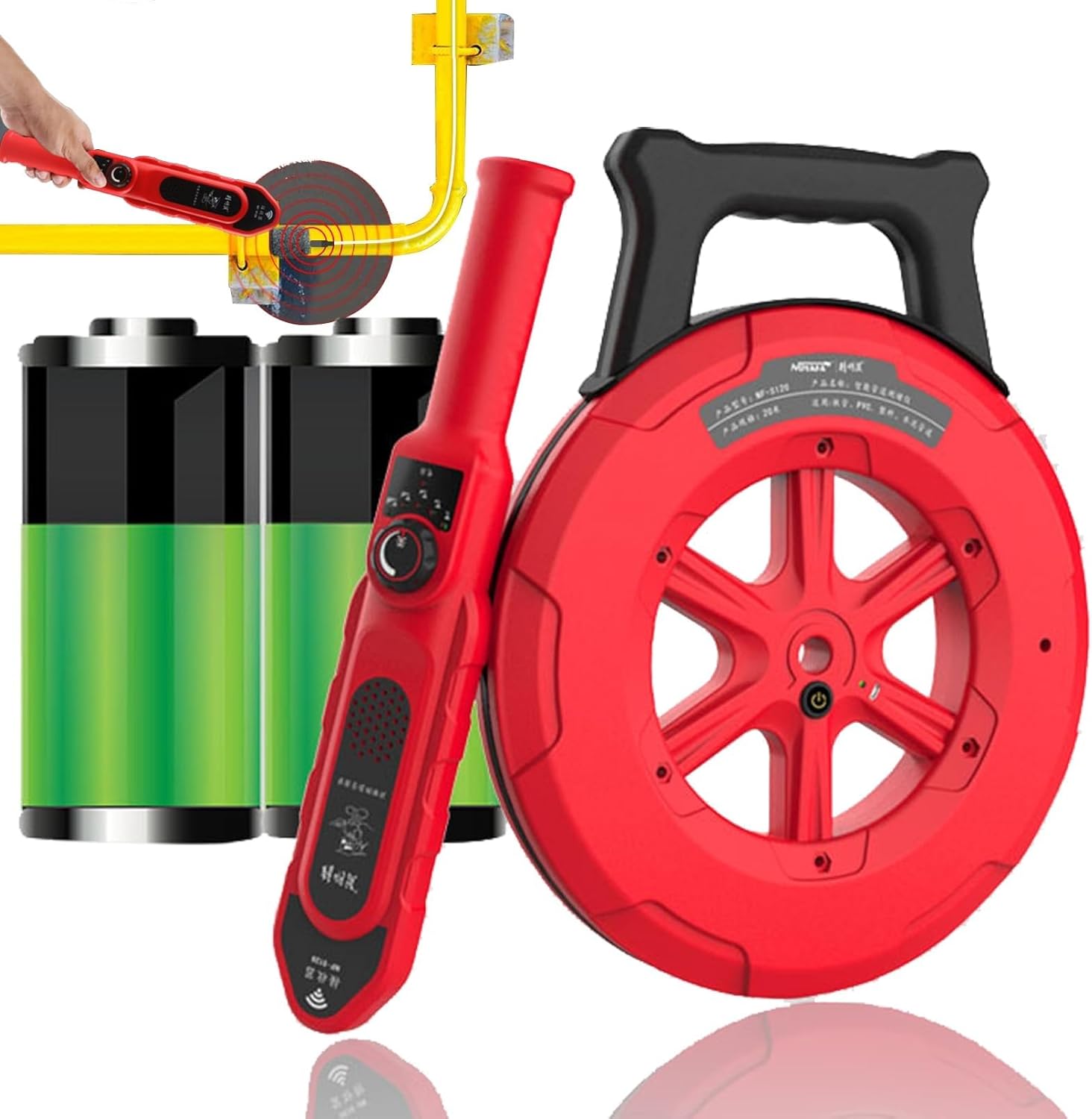 20/30/40m Pipe Blockage Detector, Sensitivity Adjustable Accurate Positioning Alert, Pipeline Blockage Locator For PVC Plastic Metal Water Pipes(20m)