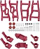 1/10 Traxxas Slash 2WD用 プラスチックフロントリアサスペンションアーム キャスターブロック ステアリングブロック リアスタブ車軸キャリアパーツセット スラッシュ2WD用 レッド