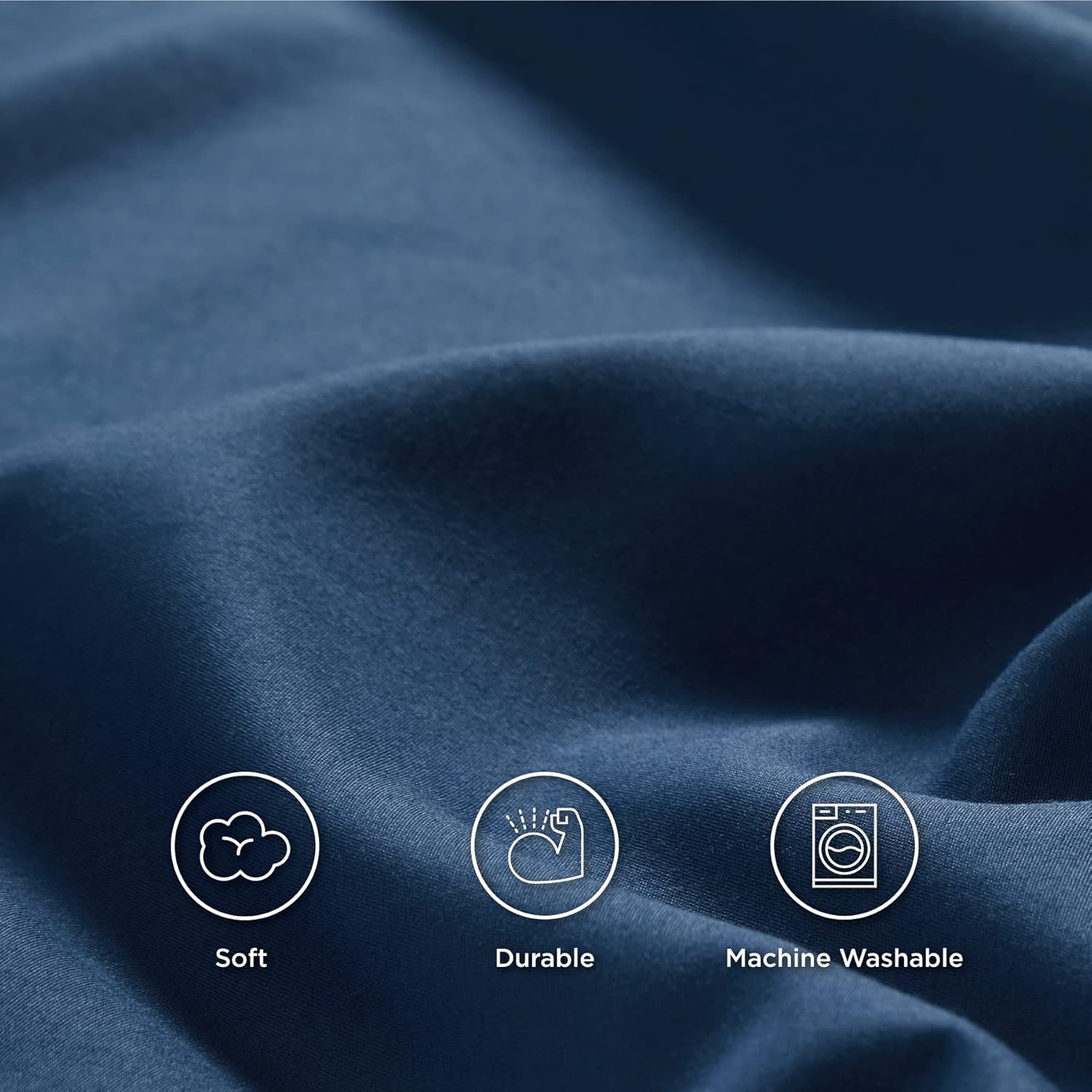 Bedsure Queen Bed Sheets Set Navy - Soft 1800 Sheets for Queen Size Bed, 4 Pieces Bedding Sheets & Pillowcases : Home & Kitchen