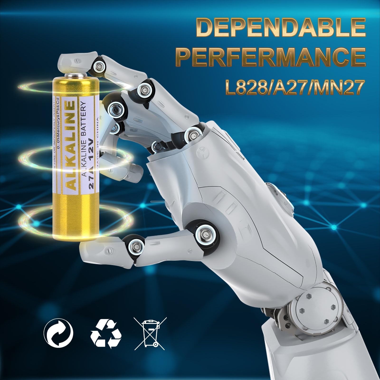 Lot de 5 piles alcalines A27 27 A 12 V pour télécommande
