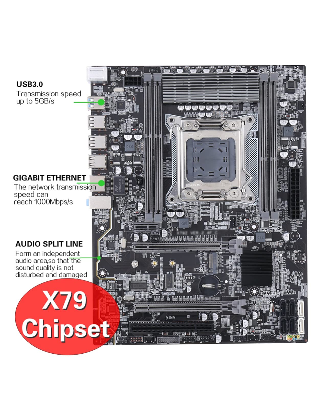 Amazon | X79マザーボードLGA2011 ATX USB3.0 SATA3 PCI-E NVME M.2SSD