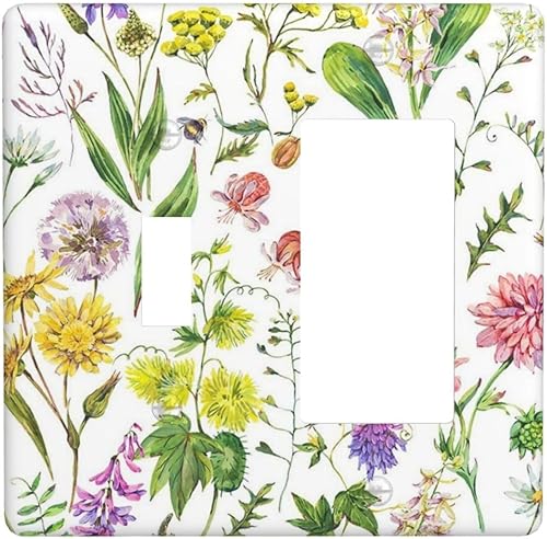 Miniatura 91 de Cubiertas de Interruptor de Luz de 1 Pandilla Bosques Animales Flores Hierba Árboles Placa de Pared Decorativa Interruptor Eléctrico para Decoración