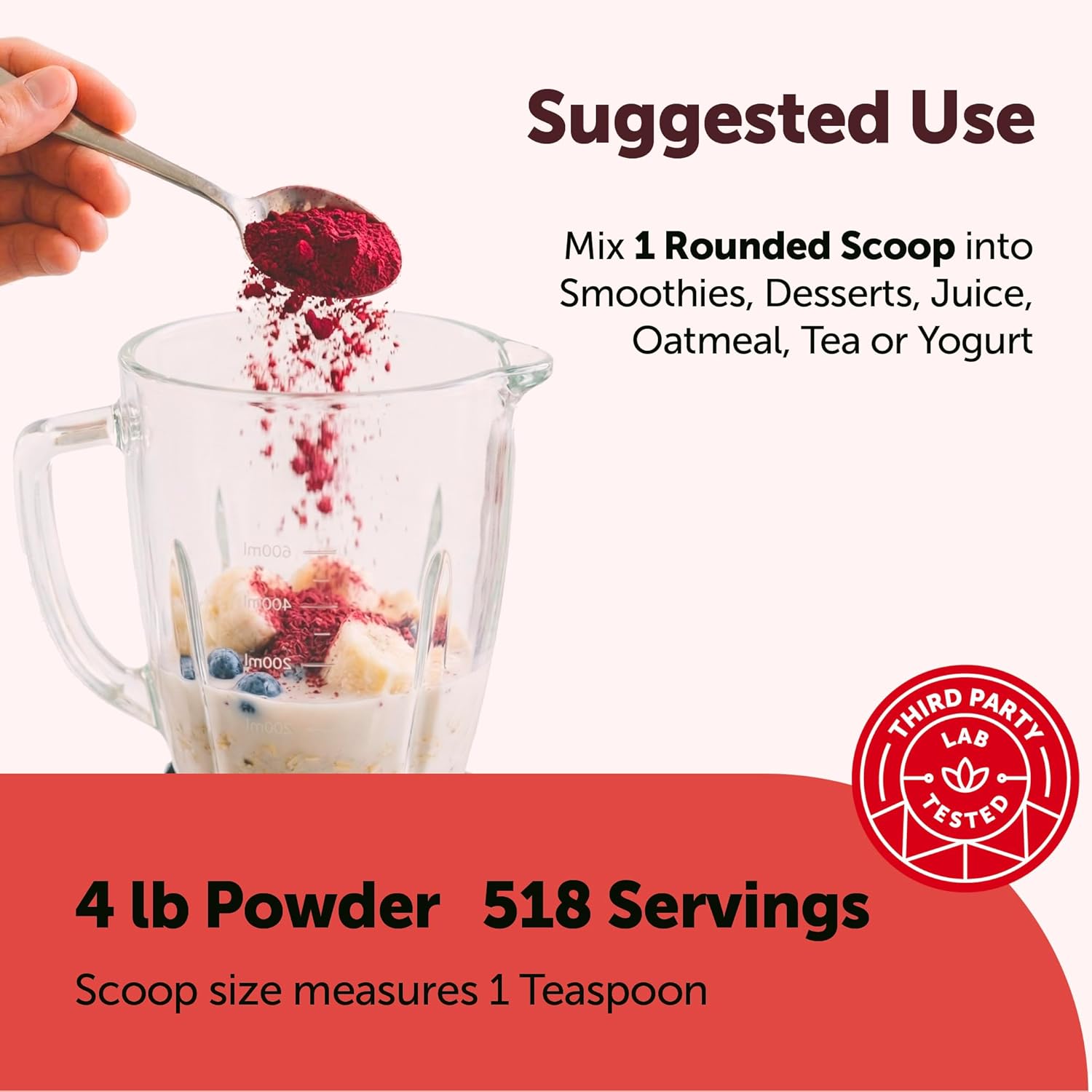 Micro Ingredients Organic Beet Root Powder, 4 Pounds | Cold Pressed, Water Soluble, High Concentrated Raw Beetroot Supplement | Natural Nitric Oxide Superfood Drink Mix | Non-GMO, Vegan Friendly