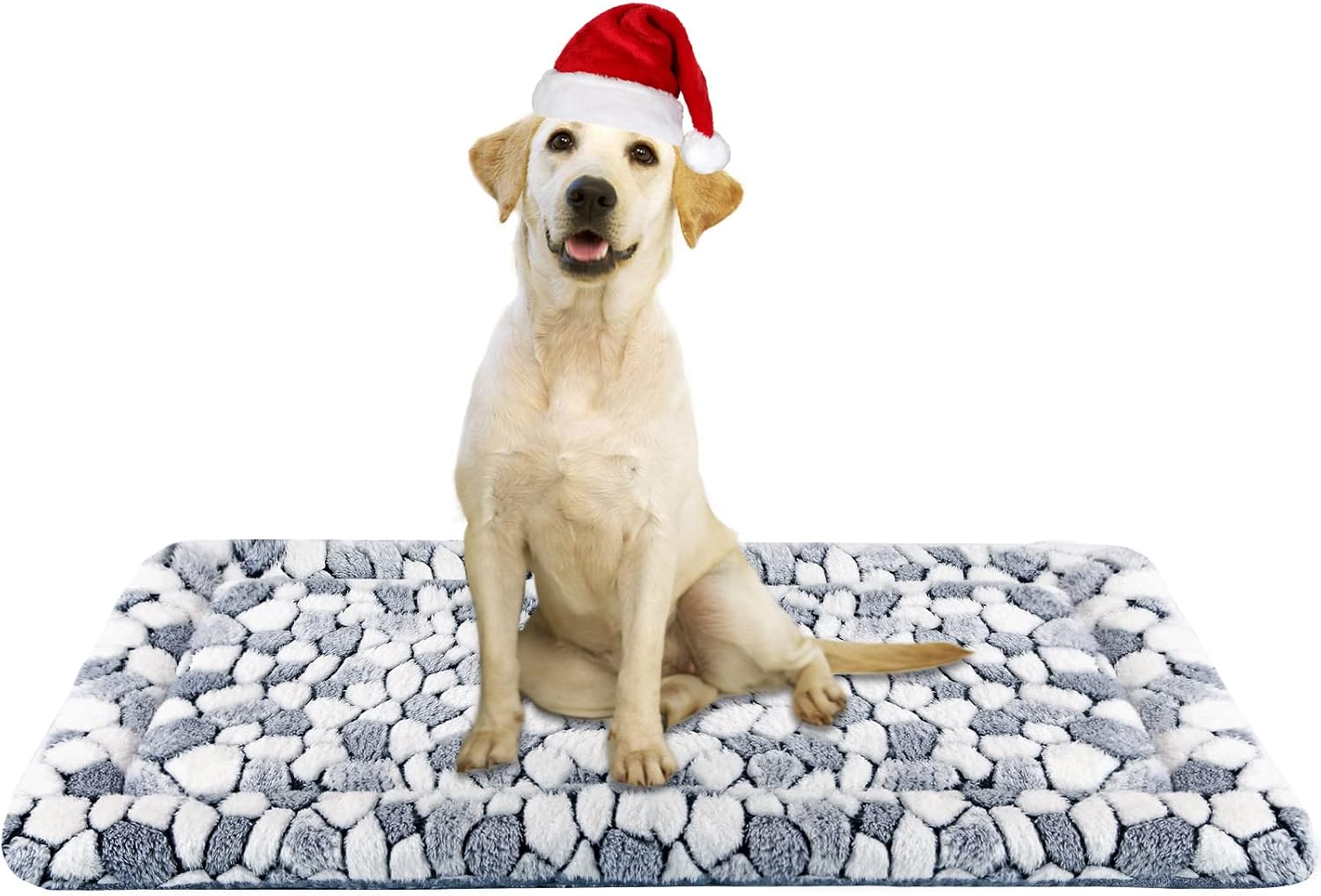 VANKEAN Dog Crate Pad Bed Mat Reversible (Warm & Cool), Soft Pet Sleeping Mat Dog Bed for Crate Suitable for Small to XX-Large Dogs and Cats, Machine Washable Crate Beds, Grey Stone Pattern