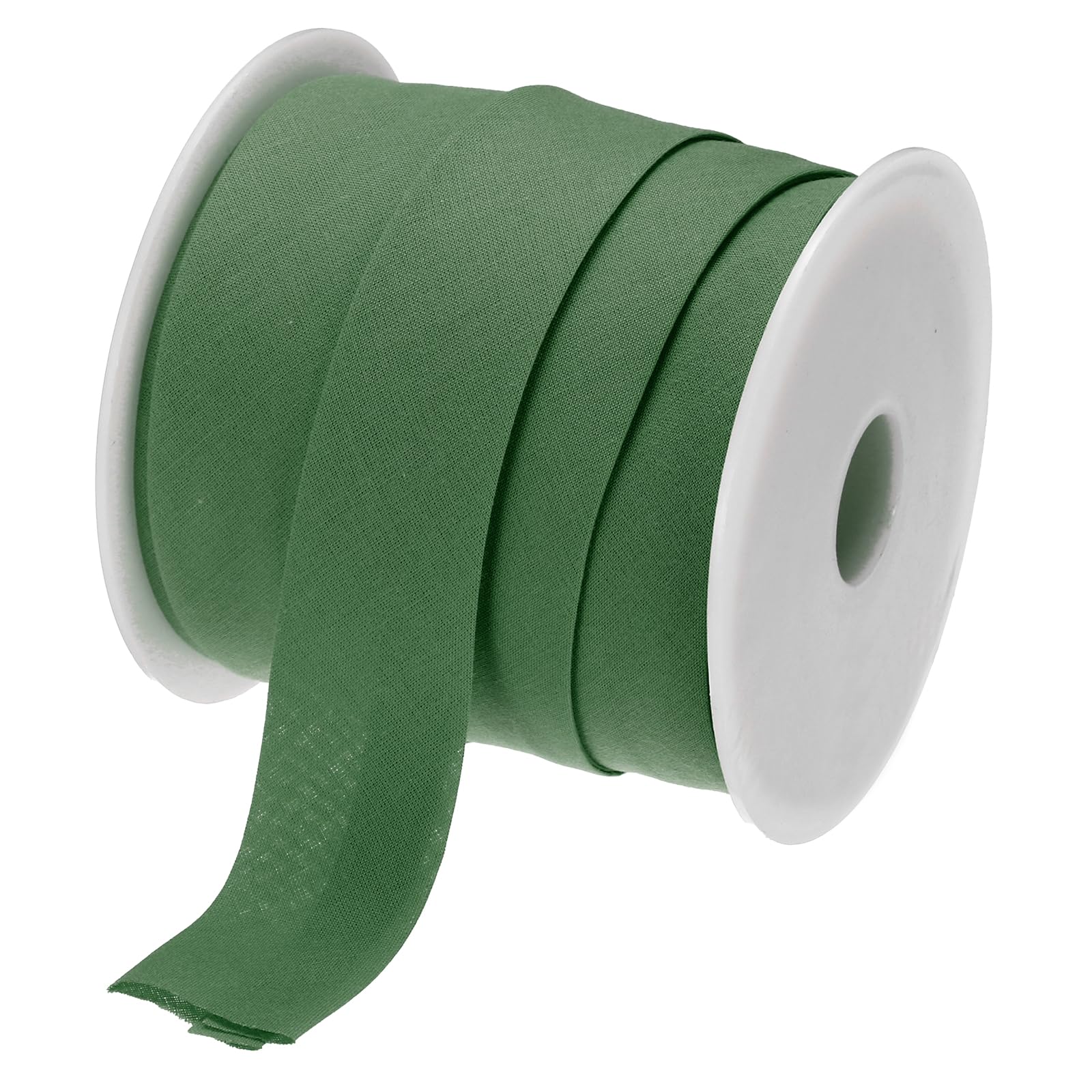 MECCANIXITY 1 Inch Double Fold Bias Tape Continuous Bulk Cotton Bias Tape for Sewing Seaming Quilting Hemming Binding Crafts (Army Green 25 Yards)