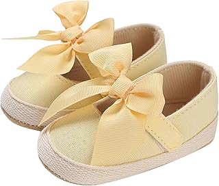 Verano Niños Zapatos Niñas Deportes Parte inferior plana Super Ligero Cinta Lazo Color Sólido Gancho Lazo Fácil de llevar 1 mes Bebé, amarillo, 20 EU