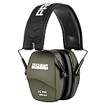 PROHEAR 016 Ear Protection Safety Earmuffs for Shooting, NRR 26dB Noise Reduction Slim Passive Hearing Protector with Low-Profile Earcups, Compact Foldable Ear Defenders for Gun Range, Hunting (Green)
