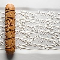 Vista 14 de MKM Pottery Tools Rodillos de mano grandes de madera para arcilla (BHR-01 Diagonal Basketweave)